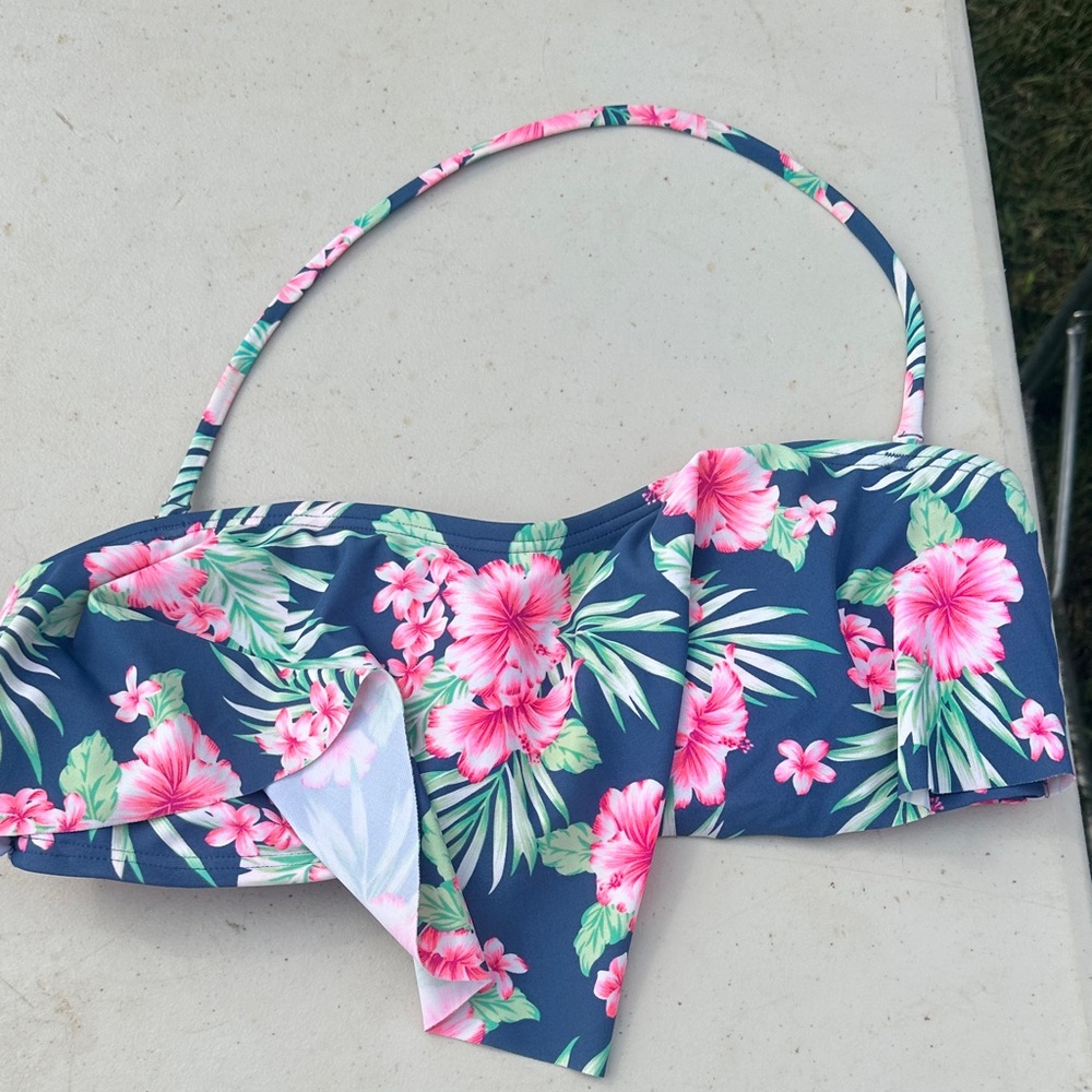 Tropical Floral Bikini Top